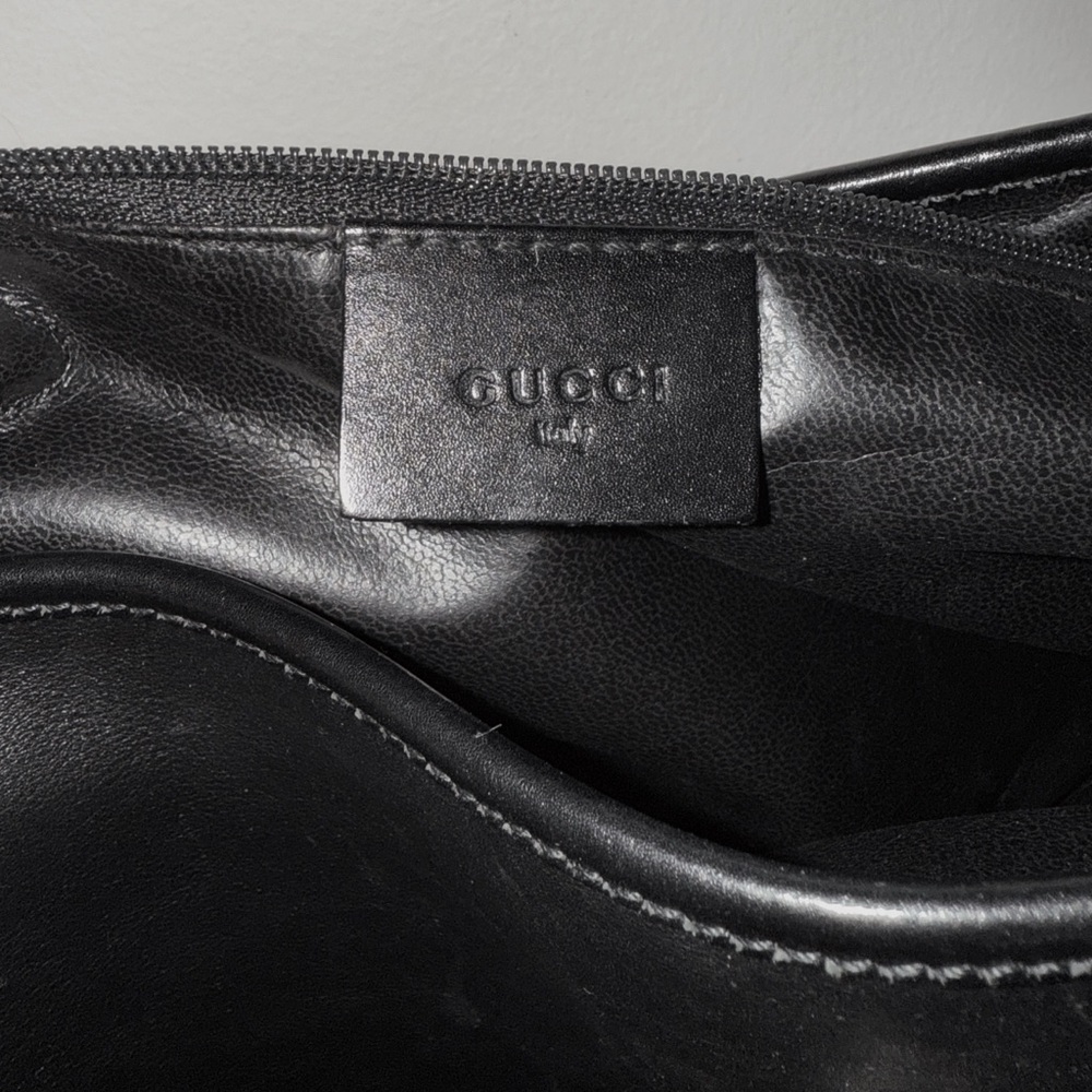 Gucci by Tom Ford Jackie Black Leather Minimalist Shoulder Bag Vintage 90s - Picture 7 of 8